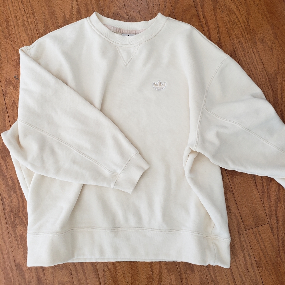 Adidas oversized cream sweatshirts xs